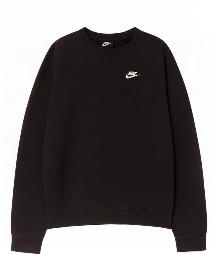 Nike Womens Oversized Sweatshirt Jumper UK 10 Pequeno Preto