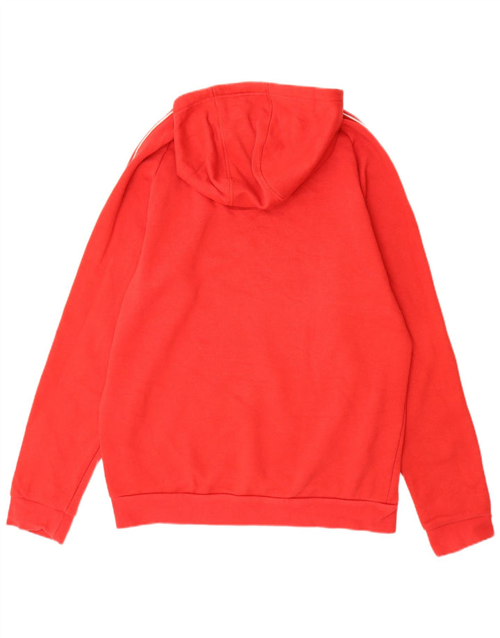 ADIDAS Mens Hoodie Jumper Grande Algodão Vermelho