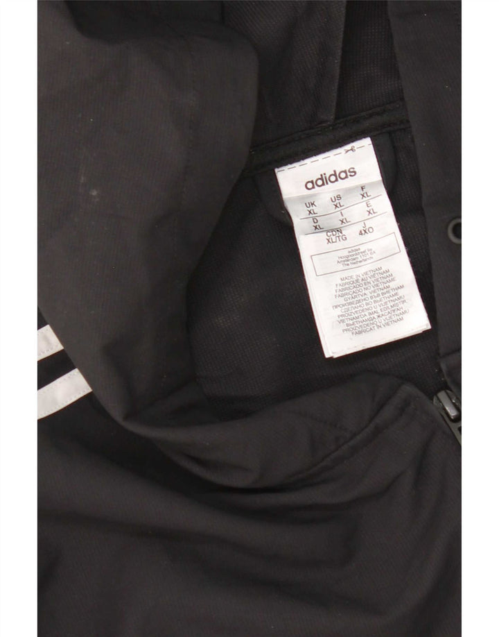 Adidas Mens Hooded Tracksuit Top Jacket XL Preto Poliéster