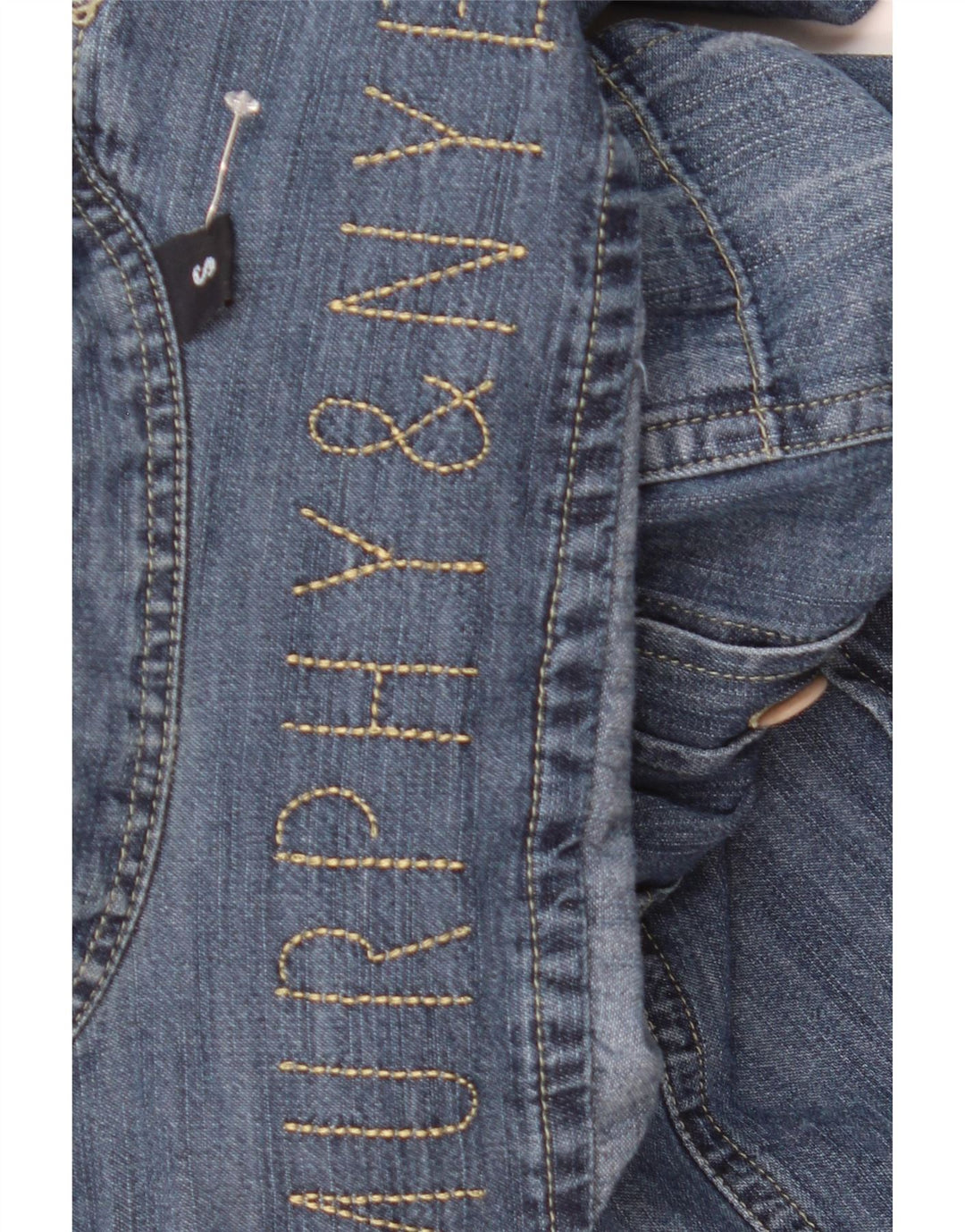 Camisa Jeans Feminina Murphy & Nye UK 10 Pequena Azul Colorblock