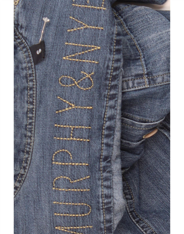 Camisa Jeans Feminina Murphy & Nye UK 10 Pequena Azul Colorblock