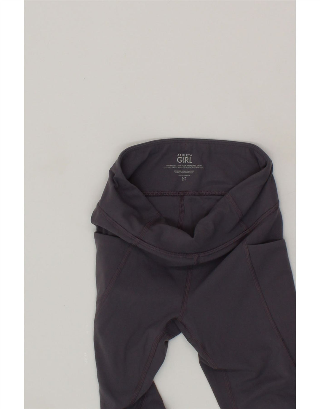 ATHLETA Girls Leggings 6-7 Years Small  Grey Vintage Athleta and Second-Hand Athleta from Messina Hembry 