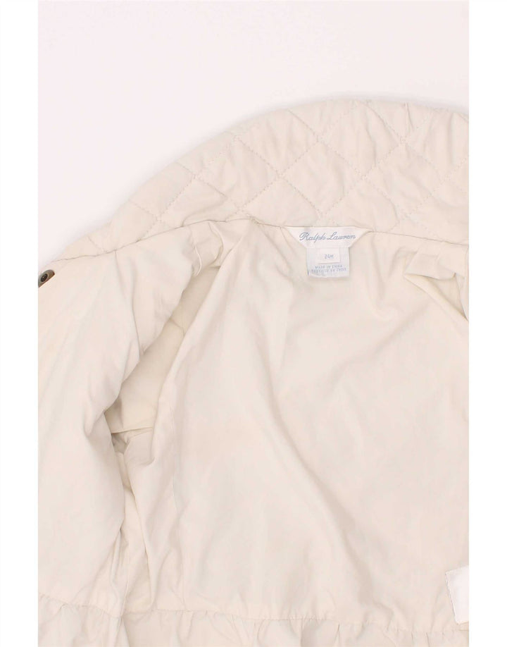 Jaqueta acolchoada Ralph Lauren para bebês meninas 18-24 meses poliéster branco