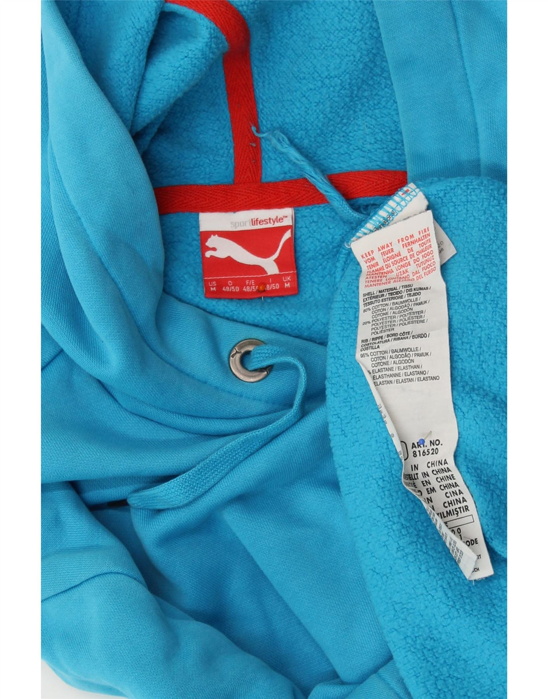 PUMA Mens Hoodie Jumper Médio Algodão Azul