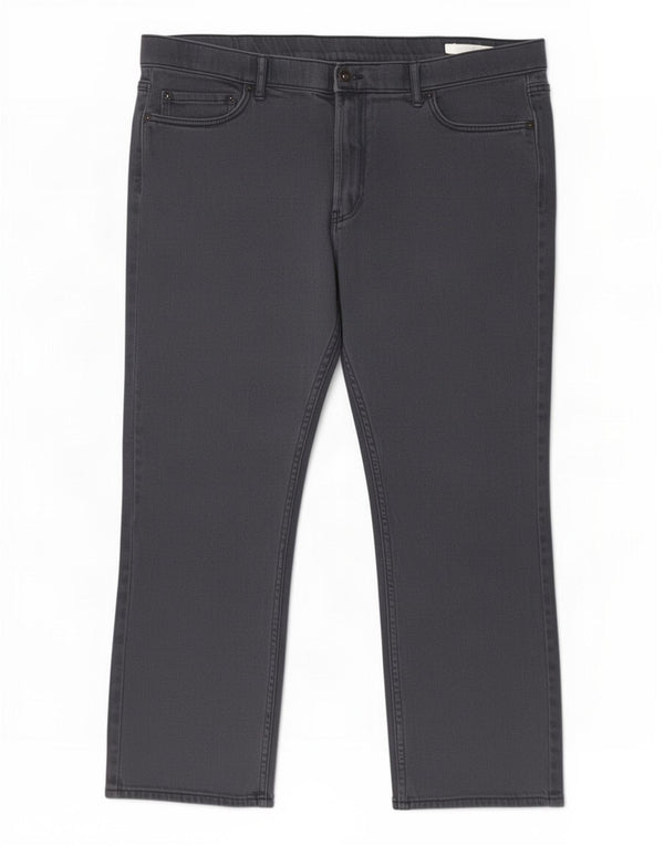 Calça masculina reta casual Marks & Spencer W42 L29 algodão azul marinho
