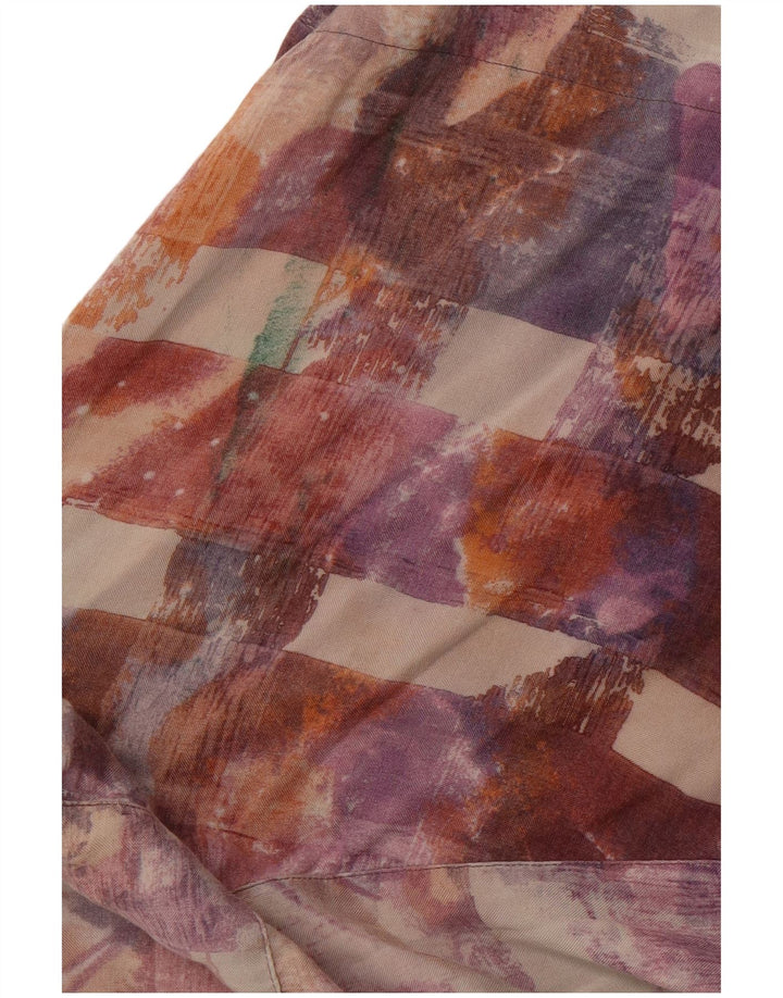 EQUIPE Camisa masculina de manga curta com estampa abstrata grande multicolorida