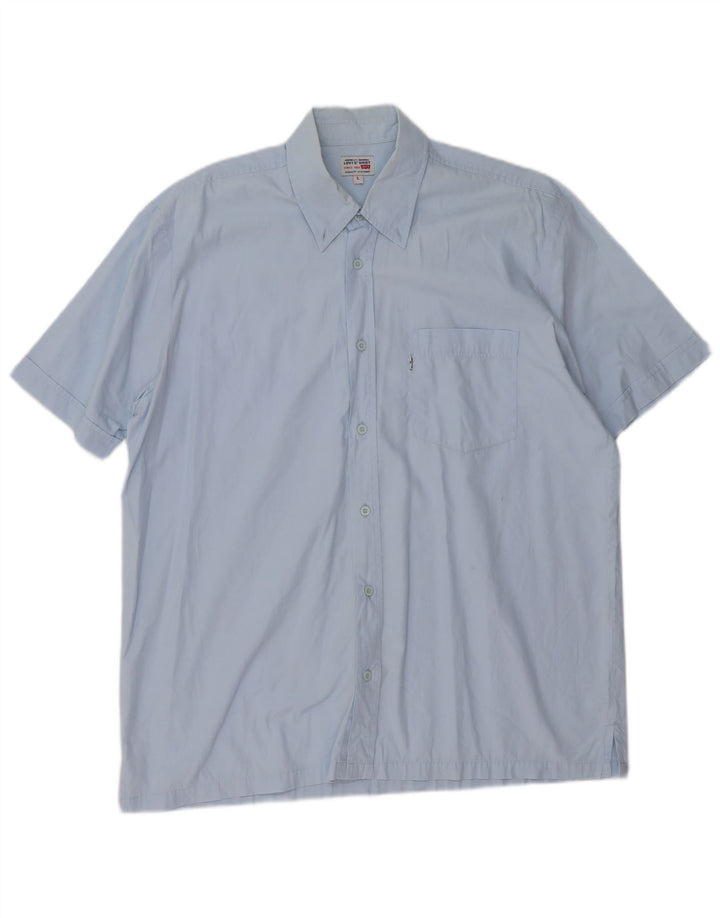Camisa masculina de manga curta Levi's grande azul algodão