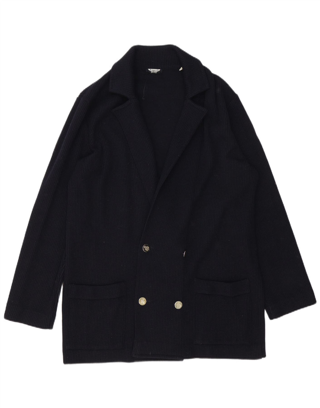 Jaqueta blazer masculina de malha com peito duplo azul marinho IT 52 grande azul marinho