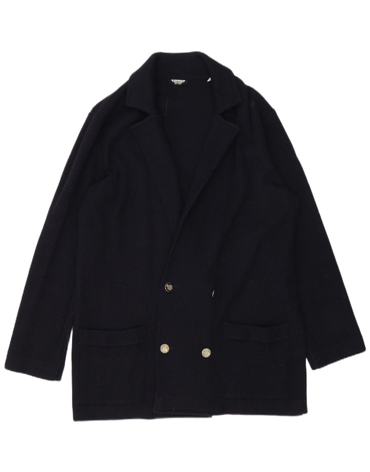 Jaqueta blazer masculina de malha com peito duplo azul marinho IT 52 grande azul marinho