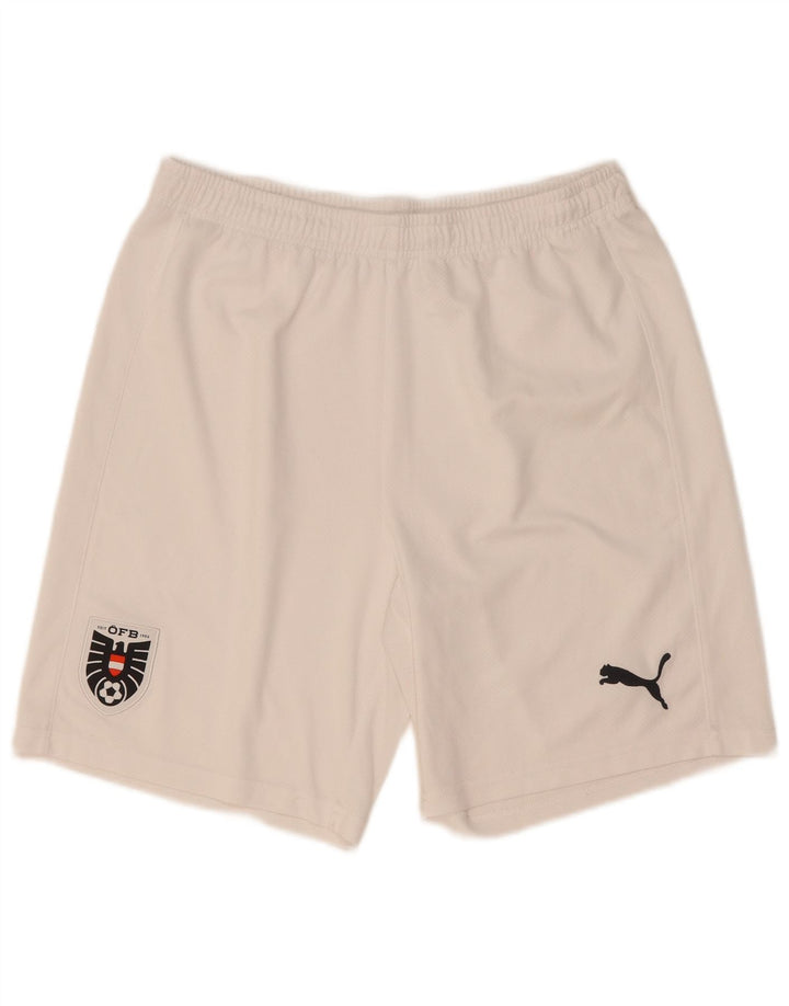 Shorts esportivos masculinos Puma médio branco