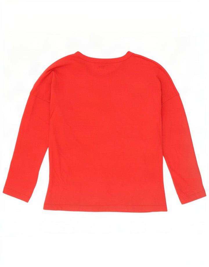 Calvin Klein Top gráfico feminino manga comprida Reino Unido 10 pequeno algodão vermelho