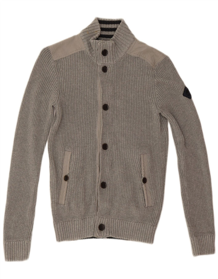 Suéter masculino Timberland Earthkeepers Slim Fit com zíper e gola média cinza