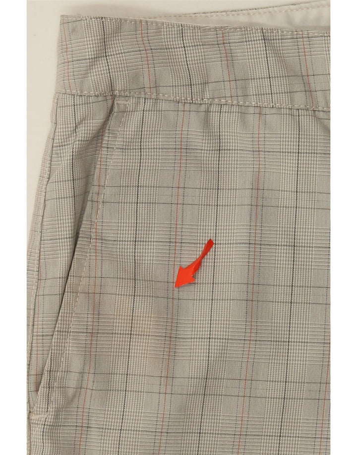 Hurley Mens Chino Shorts W32 Poliéster Xadrez Bege Médio