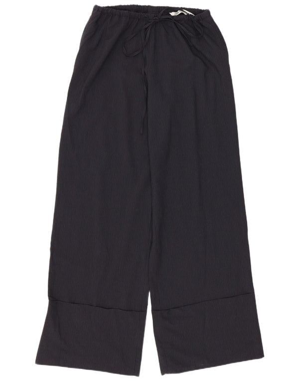 Zara Calça feminina de perna larga pequena W26 L30 listra cinza