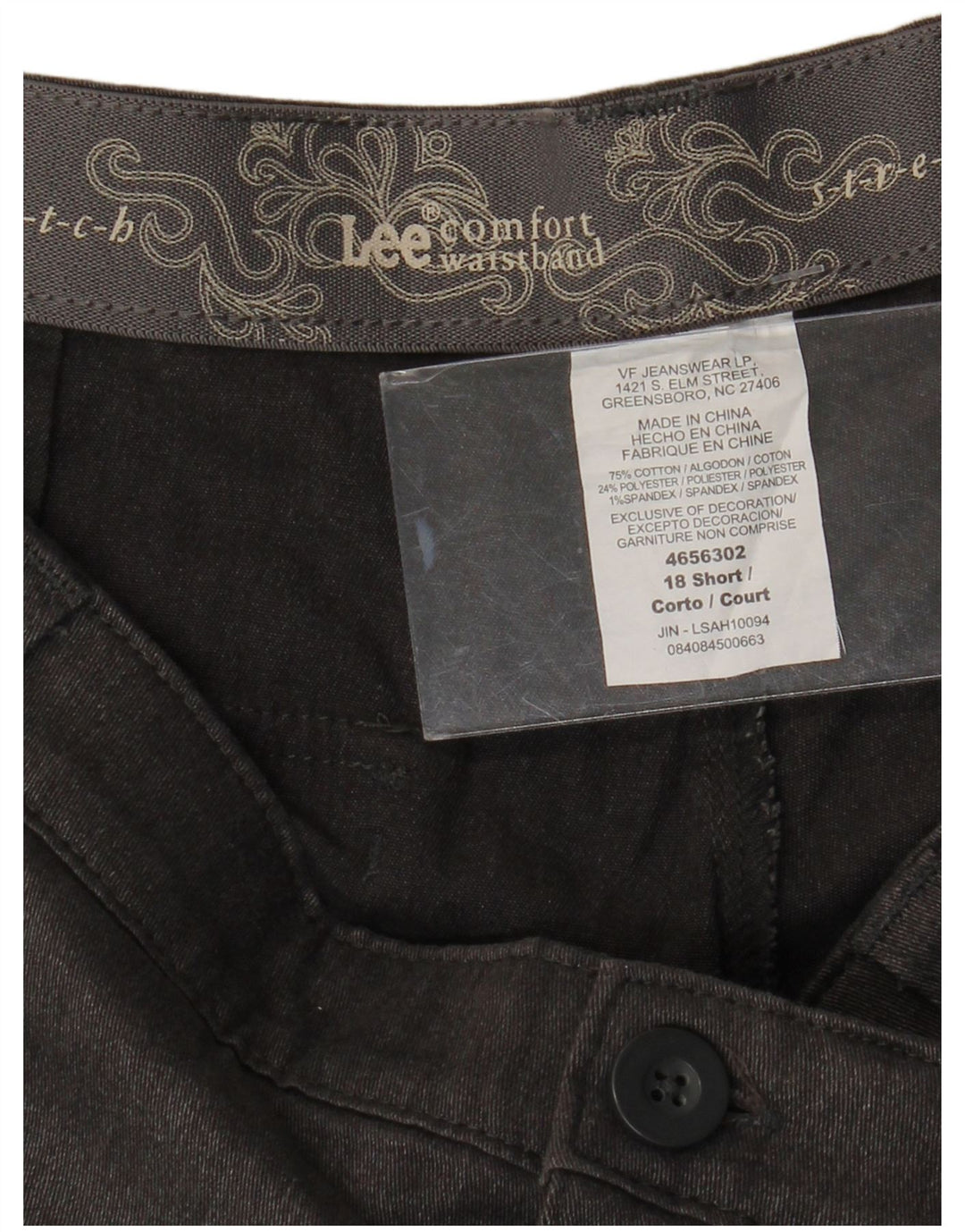 LEE Calça feminina casual reta de cintura alta US 18 2XL W38 L29 cinza