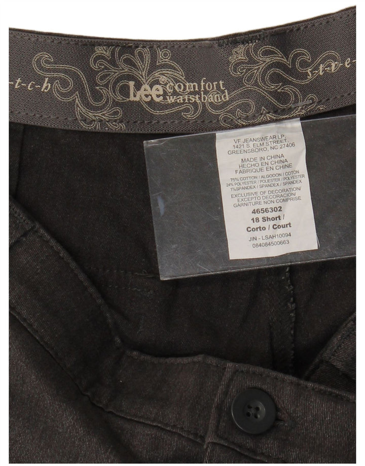 LEE Calça feminina casual reta de cintura alta US 18 2XL W38 L29 cinza