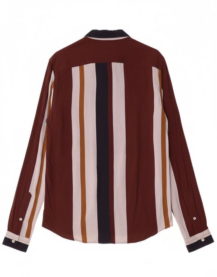 Camisa masculina ZARA com ajuste relaxado pequena listrada multicolorida