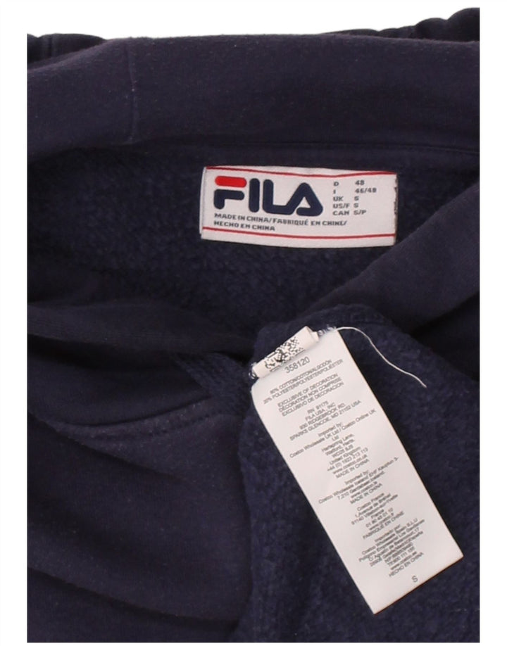 FILA Suéter masculino com capuz pequeno algodão azul marinho