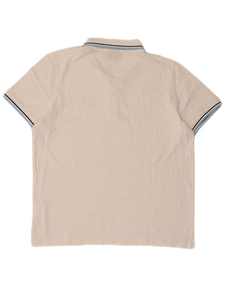 Camisa polo masculina Lotto grande algodão listrado branco