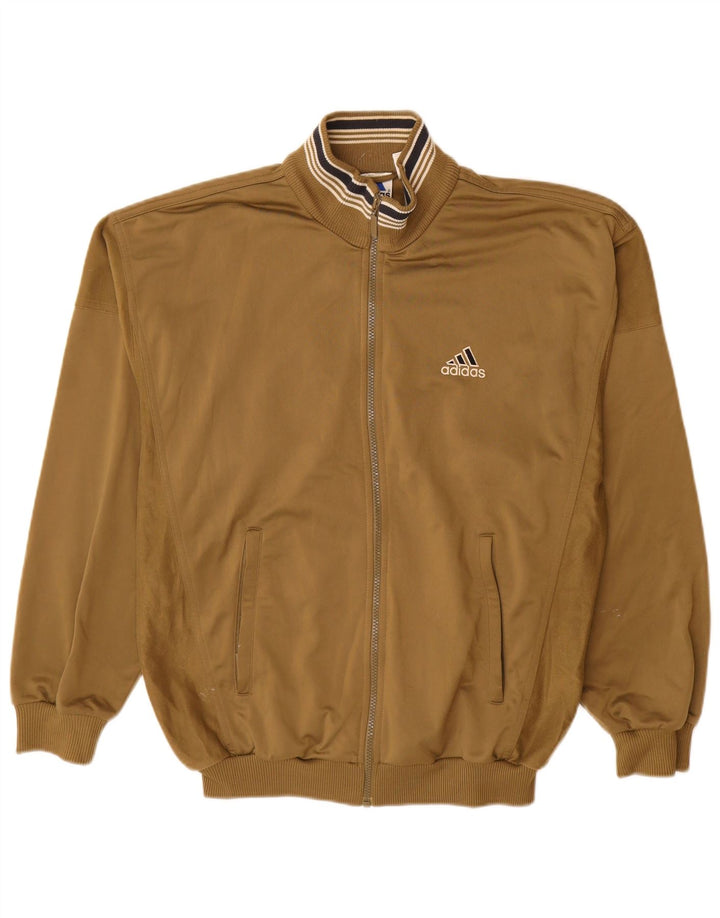 Adidas Mens Tracksuit Top Jacket UK 40/42 Medium Khaki Poliéster