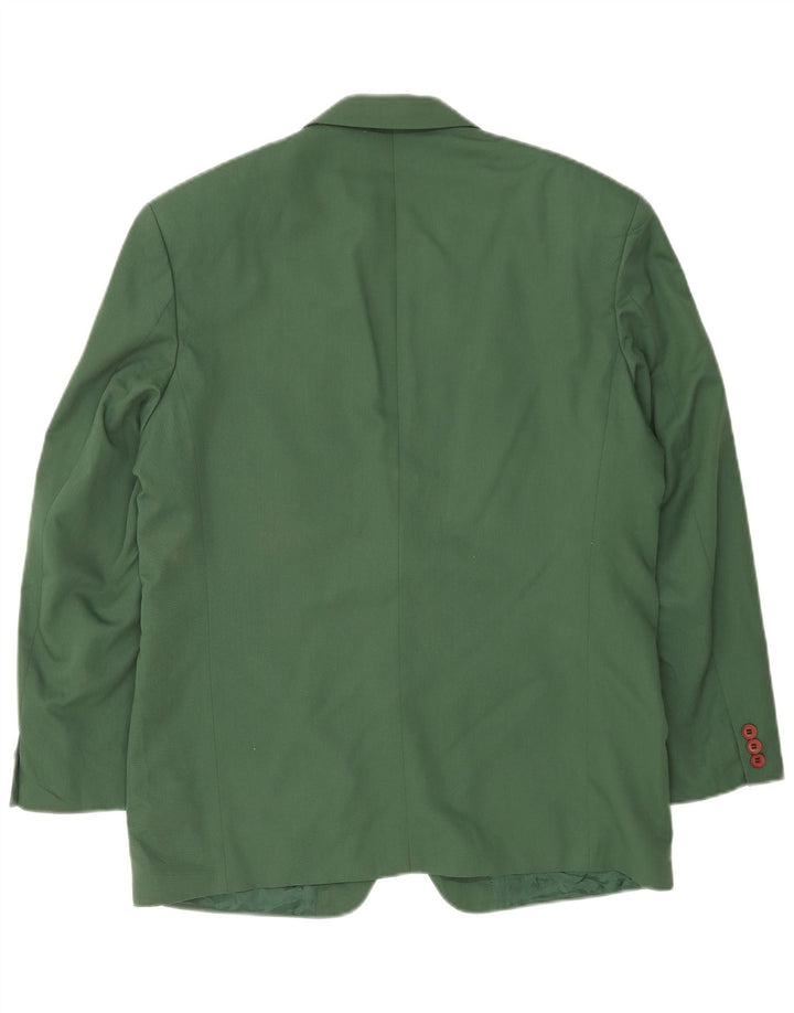 Jaqueta blazer masculina de 2 botões Marks & Spencer Reino Unido 40 poliéster verde médio