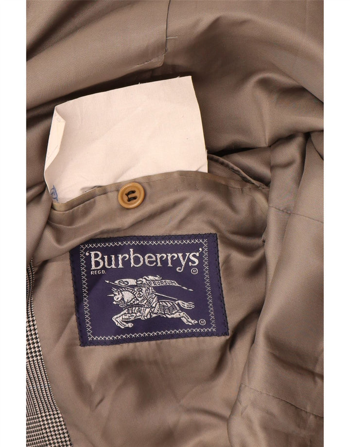 Jaqueta blazer masculina Burberrys com 2 botões IT 48 lã xadrez cinza médio