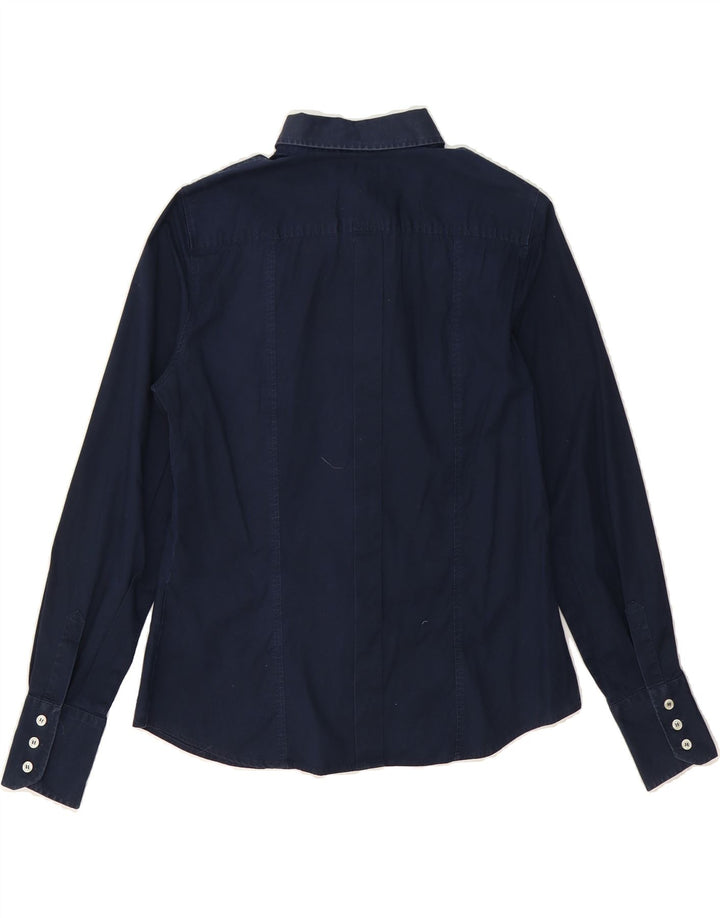 TRUSSARDI JEANS Womens Shirt IT 44 Medium Navy Blue Cotton Vintage Trussardi Jeans and Second-Hand Trussardi Jeans from Messina Hembry 