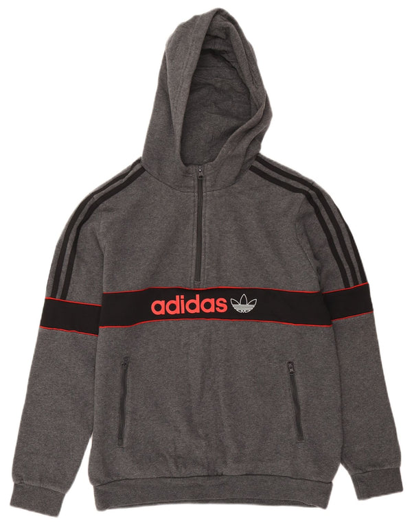 Suéter Adidas Menino com capuz e zíper gráfico 15-16 anos cinza bloco colorido