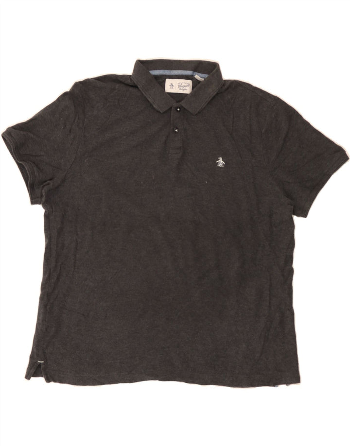 PENGUIN Mens Polo Shirt XL Grey Cotton Vintage Penguin and Second-Hand Penguin from Messina Hembry 