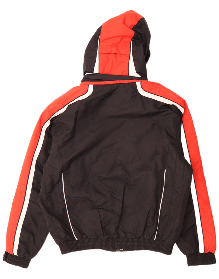Jaqueta de esqui masculina com capuz AST UK 40 grande poliamida colorblock preta