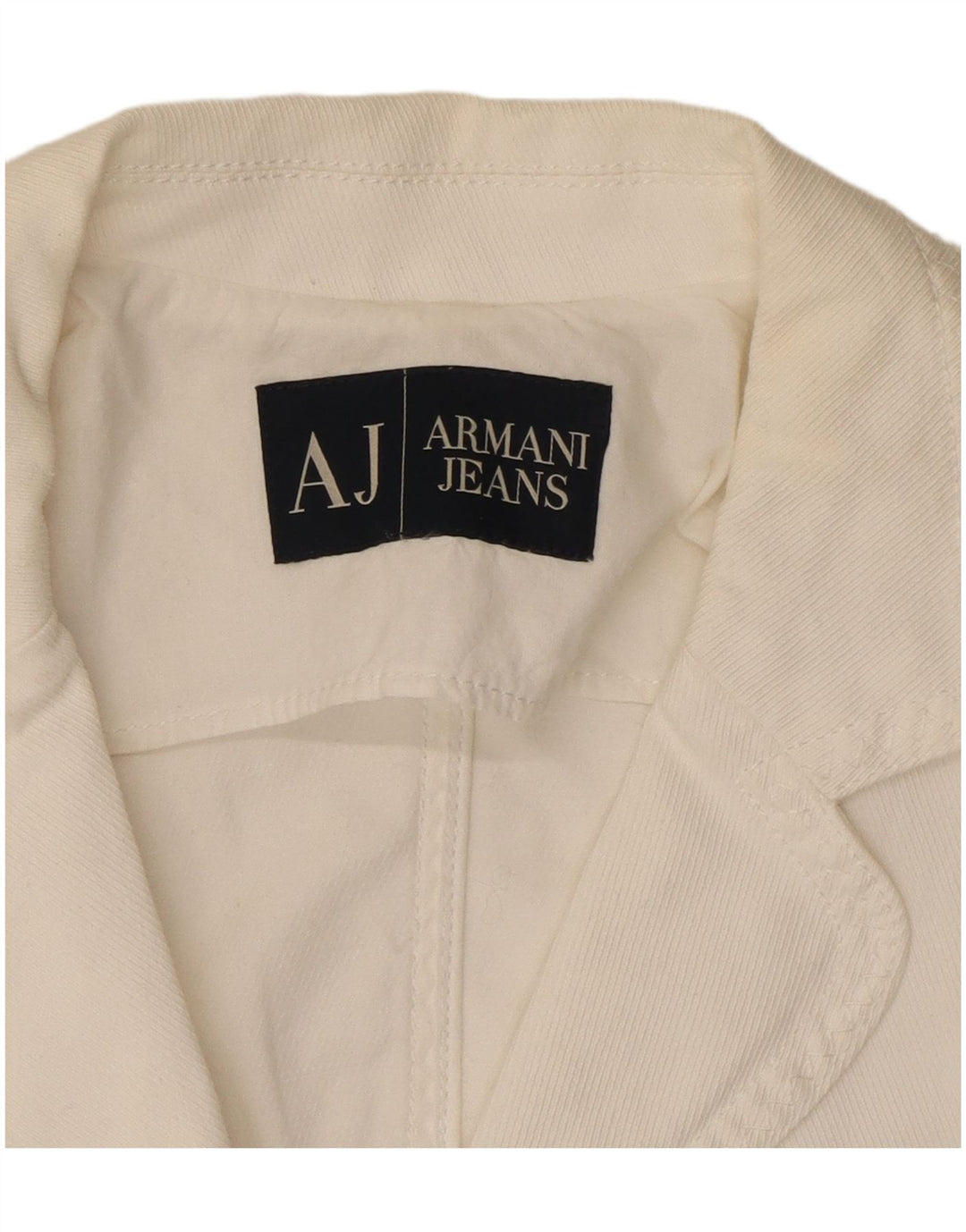 Jaqueta blazer feminina ARMANI JEANS crop 3 botões Reino Unido 10 pequena branca