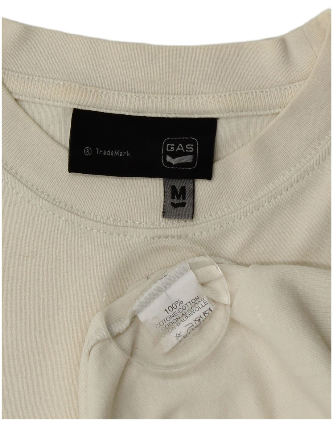 Camiseta feminina Gas Top UK 12 algodão branco médio