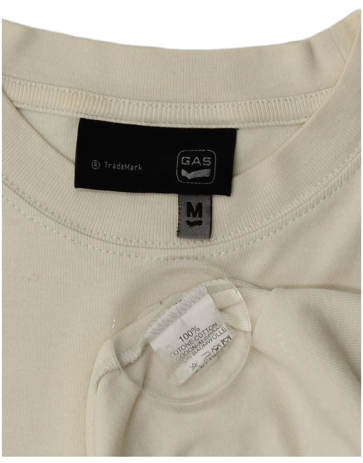 Camiseta feminina Gas Top UK 12 algodão branco médio