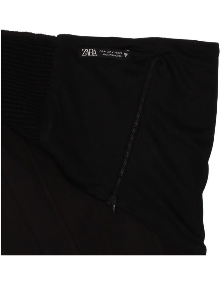 Zara Womens Crop Corset Top Médio Poliéster Preto