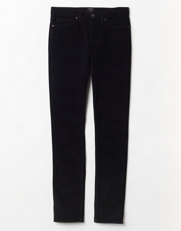 Calça feminina de veludo cotelê Gant W27 L32 azul marinho algodão