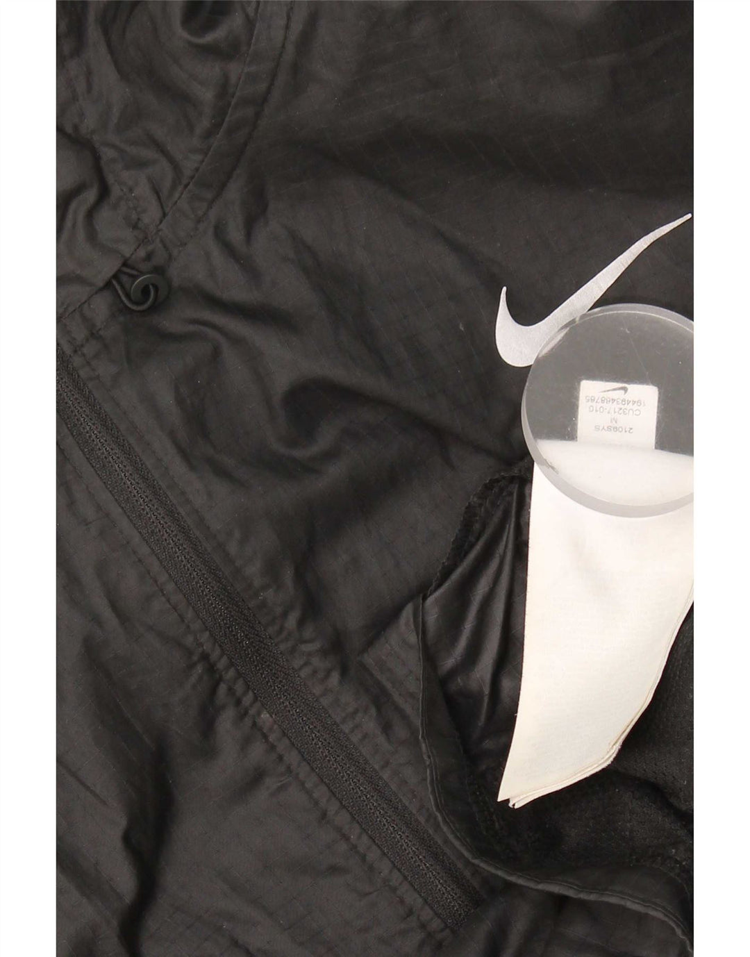 Jaqueta de chuva feminina Nike com capuz UK 14 poliéster preto médio