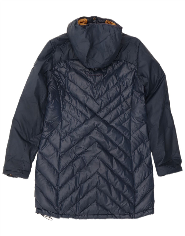 Casaco acolchoado com capuz feminino MAMMUT UK 12 poliéster azul marinho médio