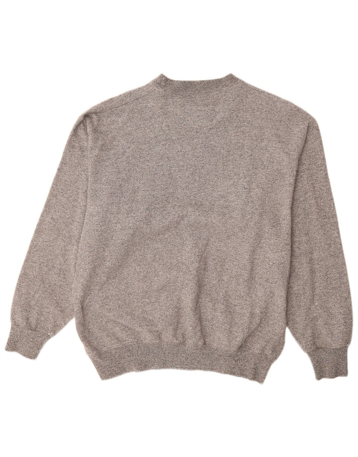 Champion moletom gráfico masculino jumper médio cinza algodão manchado