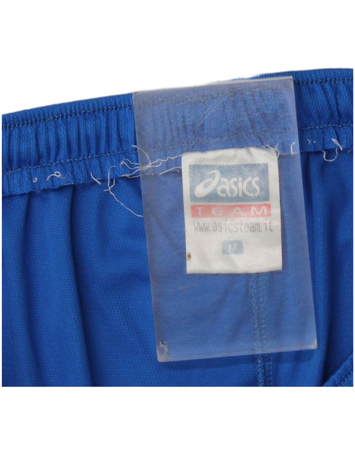 Shorts esportivos gráficos femininos Asics UK 14 poliéster colorblock azul médio