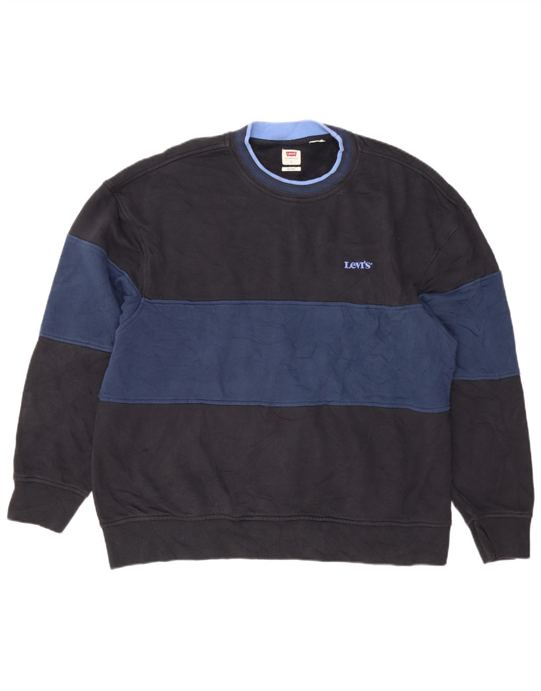 Moletom masculino Levi's com ajuste relaxado grande bloco colorido azul marinho