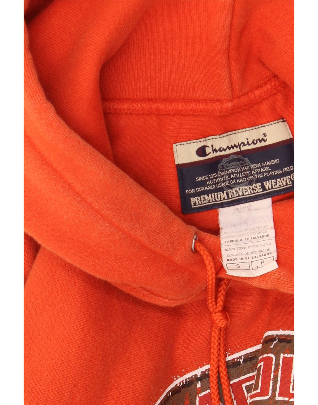 Jumper masculino com capuz gráfico Champion Reverse Weave pequeno algodão vermelho