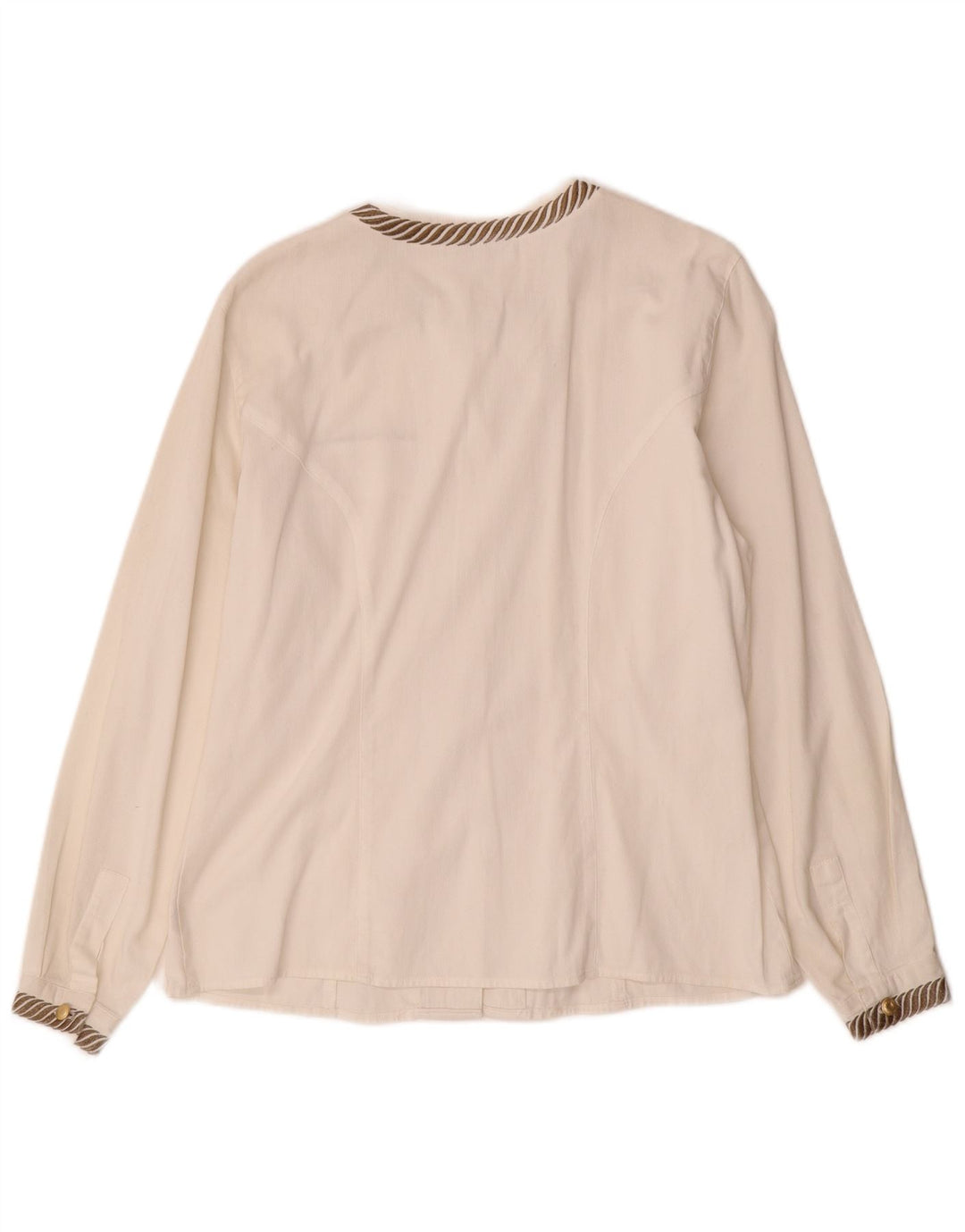 Blusa feminina ROCCOBAROCCO IT 46 grande algodão listrado branco