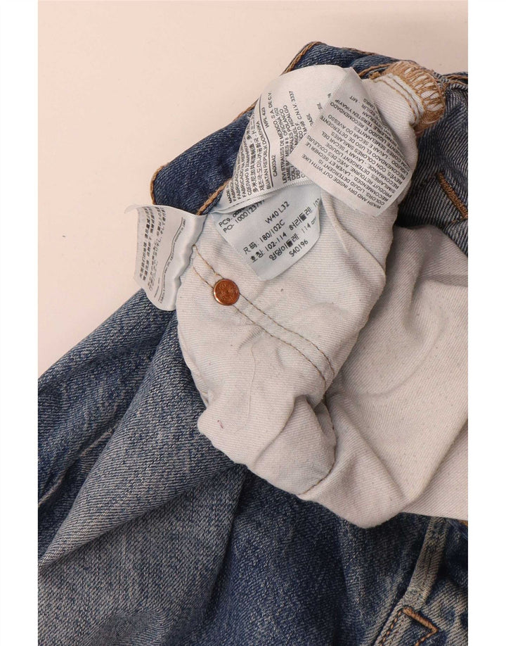 Jeans retos masculinos Levi's W40 L32 algodão azul