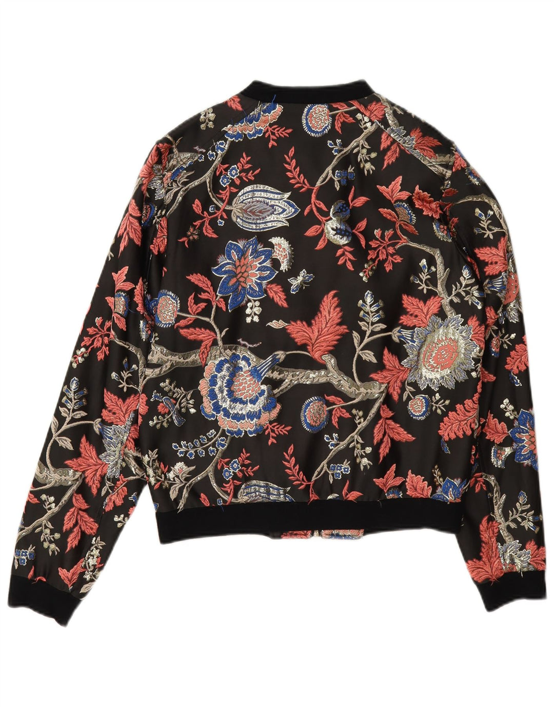 Jaqueta bomber feminina Guess UK 6 XS preta floral poliéster