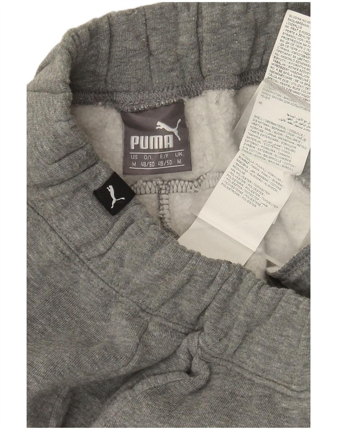 Calça de treino masculina Puma Graphic Joggers cinza médio algodão