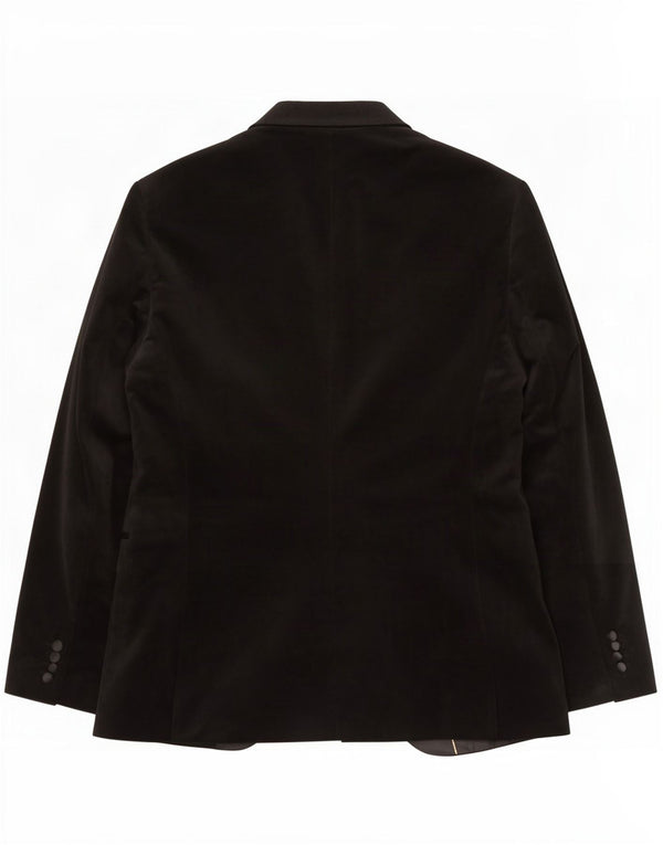 Jaqueta blazer masculina Zara com 1 botão de veludo EU 54 XL preto poliéster