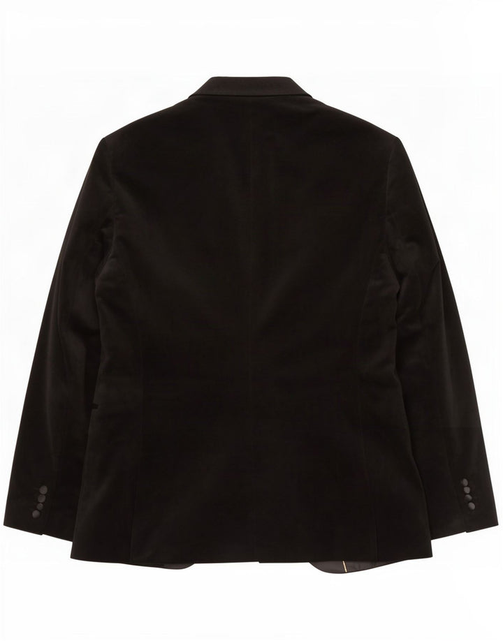 Jaqueta blazer masculina Zara com 1 botão de veludo EU 54 XL preto poliéster
