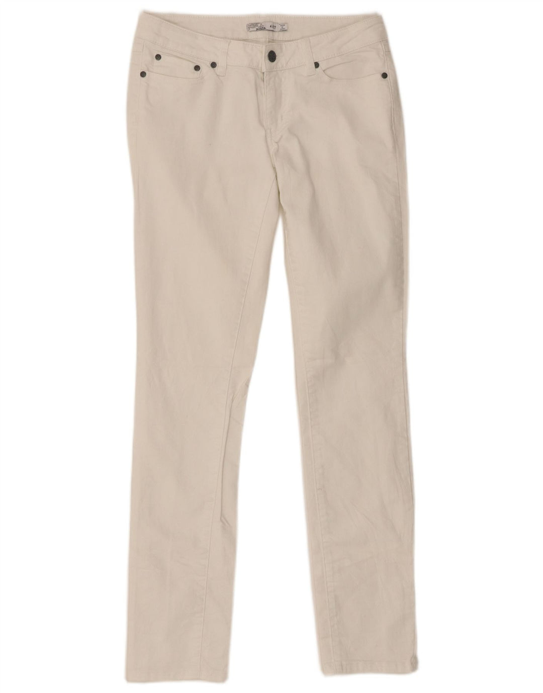 PRANA Jeans Slim Feminino US 4 Pequeno W27 L31 Algodão Branco