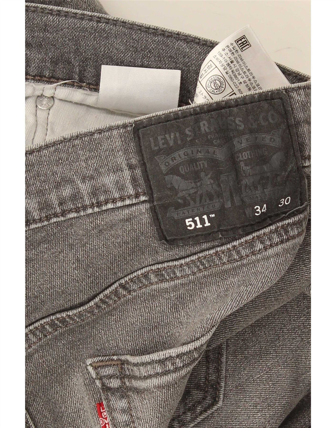 Calça Jeans Levis 511 Slim Masculina W34 L30 Cinza Algodão
