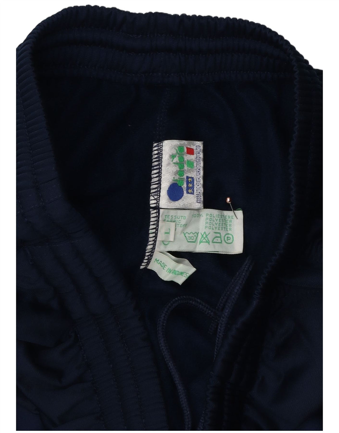 Calça de treino masculina Diadora grande poliéster azul marinho